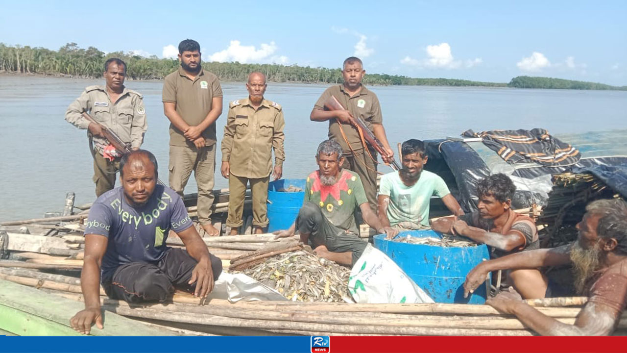 সুন্দরবনের অভয়ারণ্যে মাছ ধরার অভিযোগে ৫ জেলে আটক