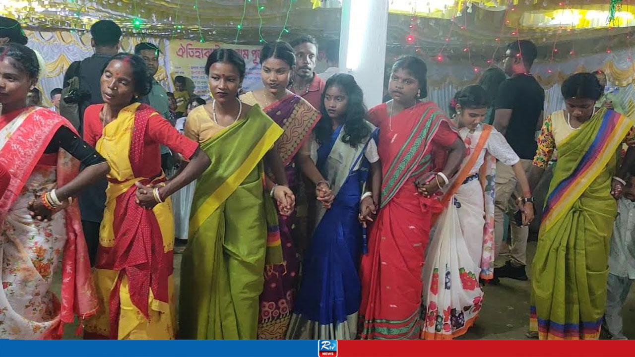 Traditional Karam Puja celebrated with cultural festivities in Thakurgaon