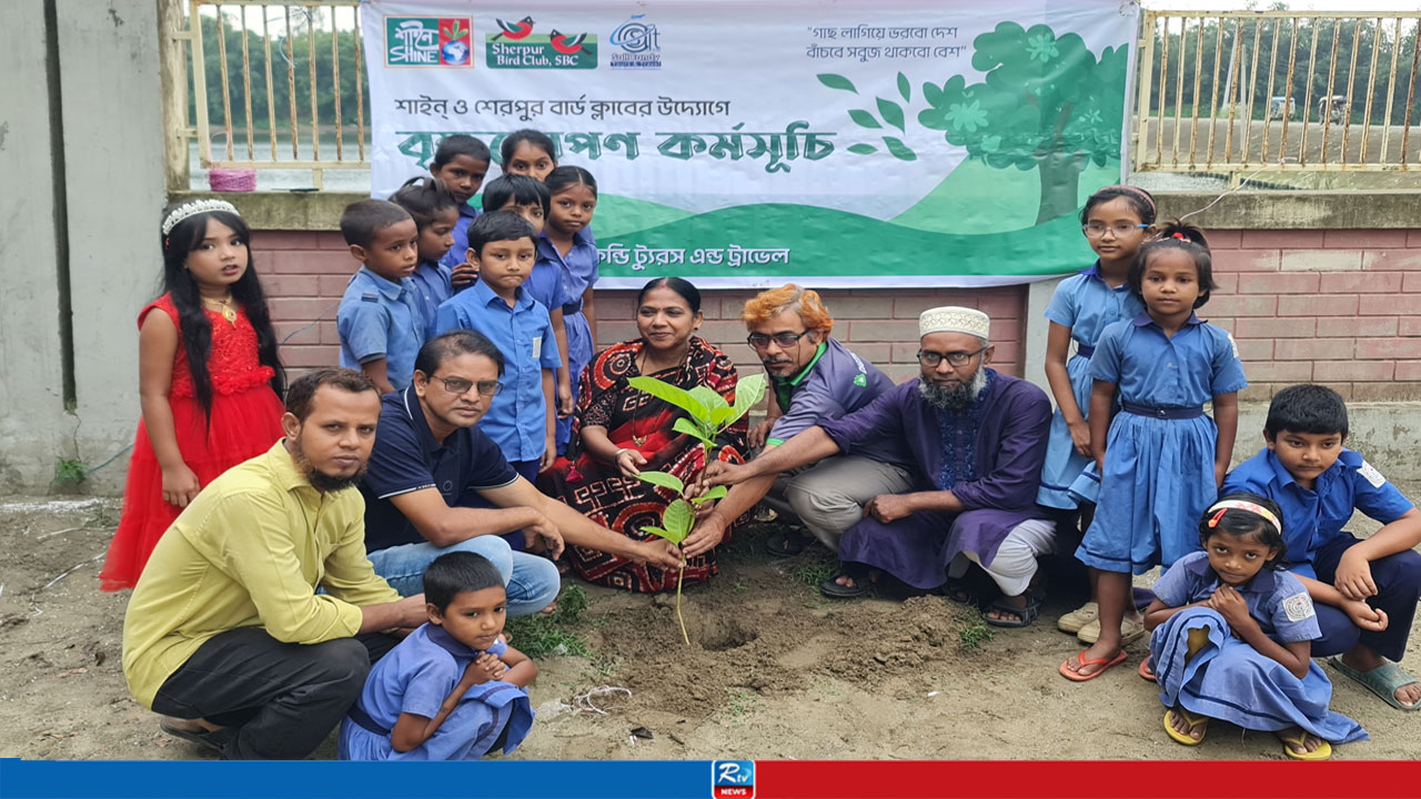 শেরপুরে বার্ড ক্লাব ও শাইনের উদ্যোগে বৃক্ষরোপণ