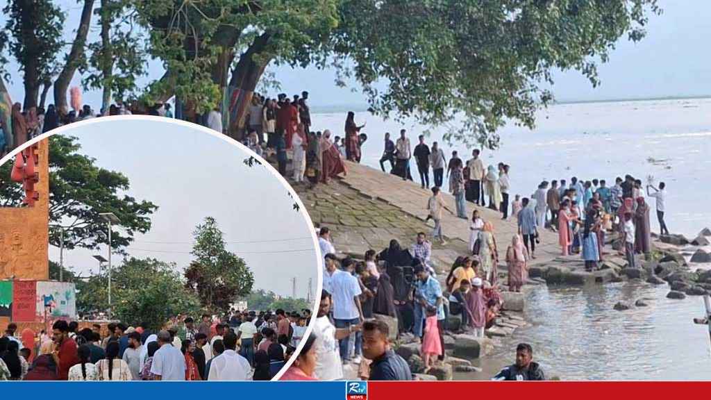 চাঁদপুরের তিন নদীর মোহনায় দর্শনার্থীদের ঢল